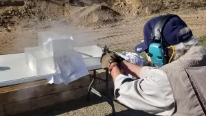 Firing Lefauchex revolver from 18" (Killing Vincent Forensic Tests, Day 2)